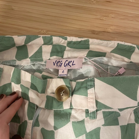 Green and Light Pink Checkered Women's Set - Picture 2 of 4